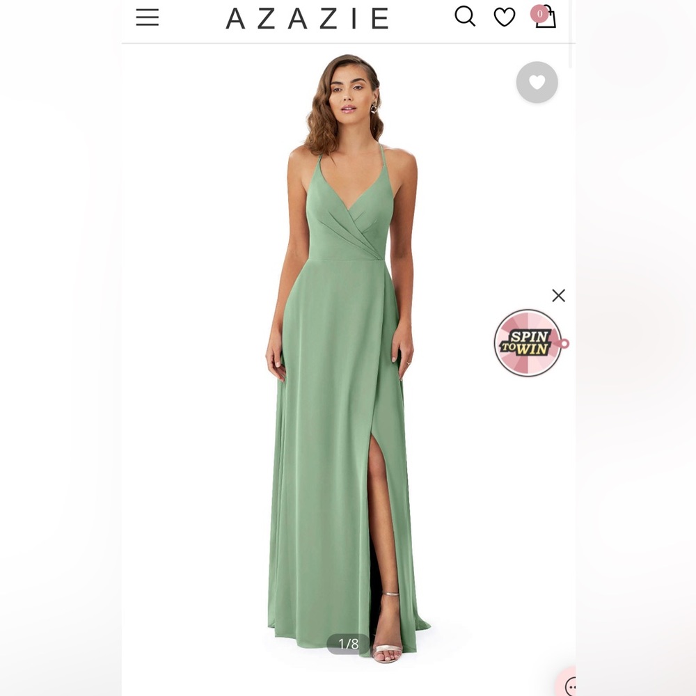 NWT Azazie Formal Dress in Dusty Sage Green